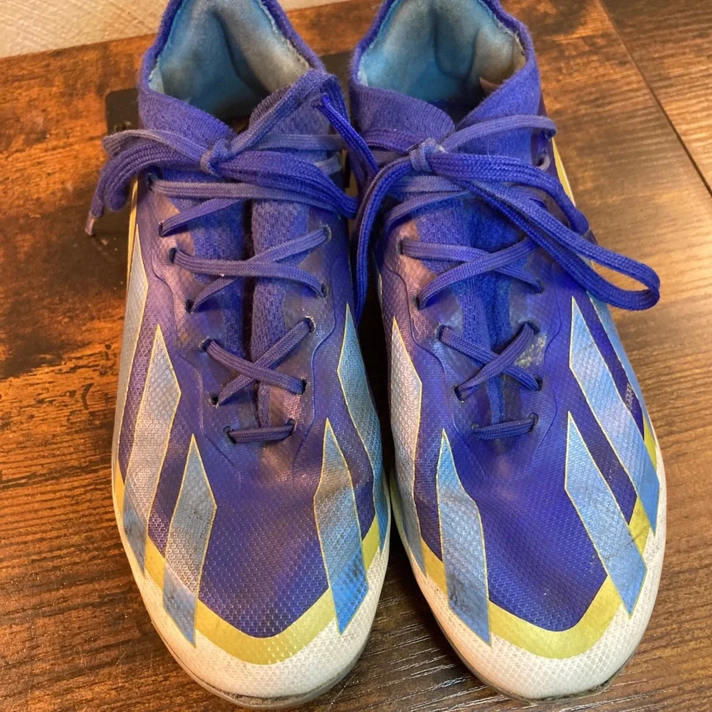 Adidas X Crazyfast Messi.4 FxG Soccer Cleats Blue Silver IE8676 Kids Size 1.5